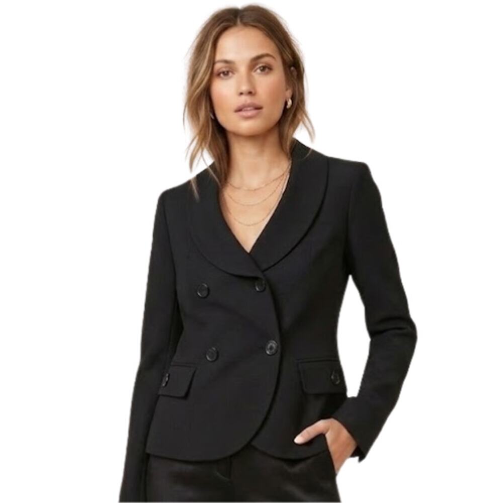 Burberry London Double Breasted Blazer Black EUC Size 14
